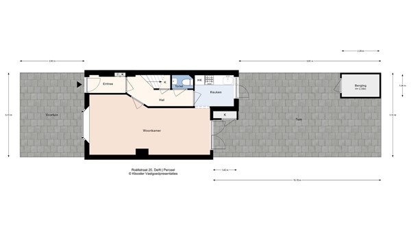 Plattegrond - Röellstraat 20, 2613 WE Delft - Roe¨llstraat 20_Perceel.jpg